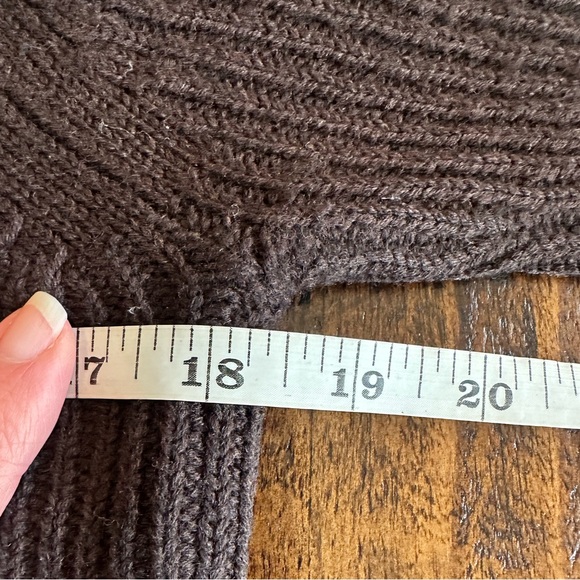 Smartwool | Dark Brown Merino Wool Cable Knit Zip Up Hooded Cardigan, Size S - Picture 8 of 9